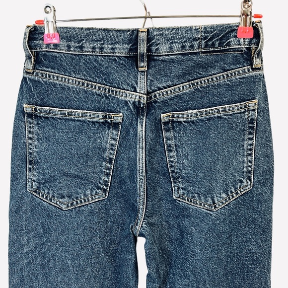 Free People The Lasso Jeans High Rise Straight Fit Washed Blue Womens Size 24 - Picture 8 of 11